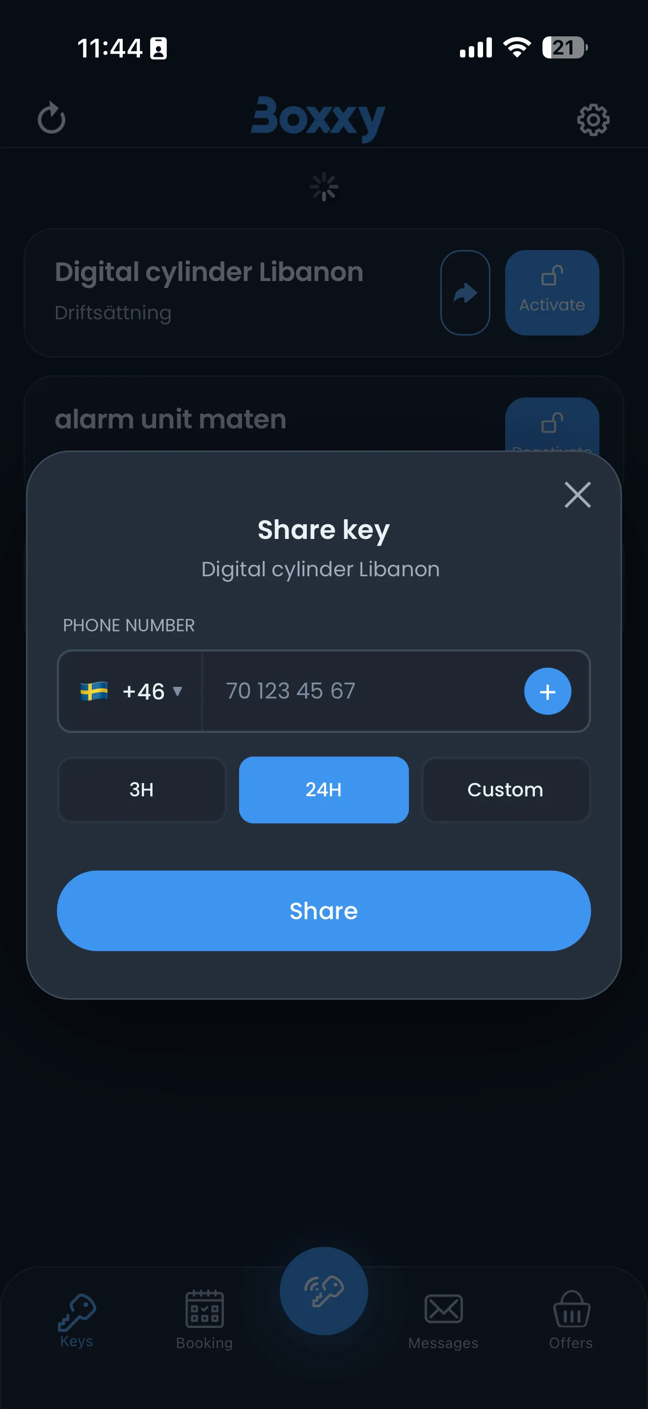 Time-limited key sharing