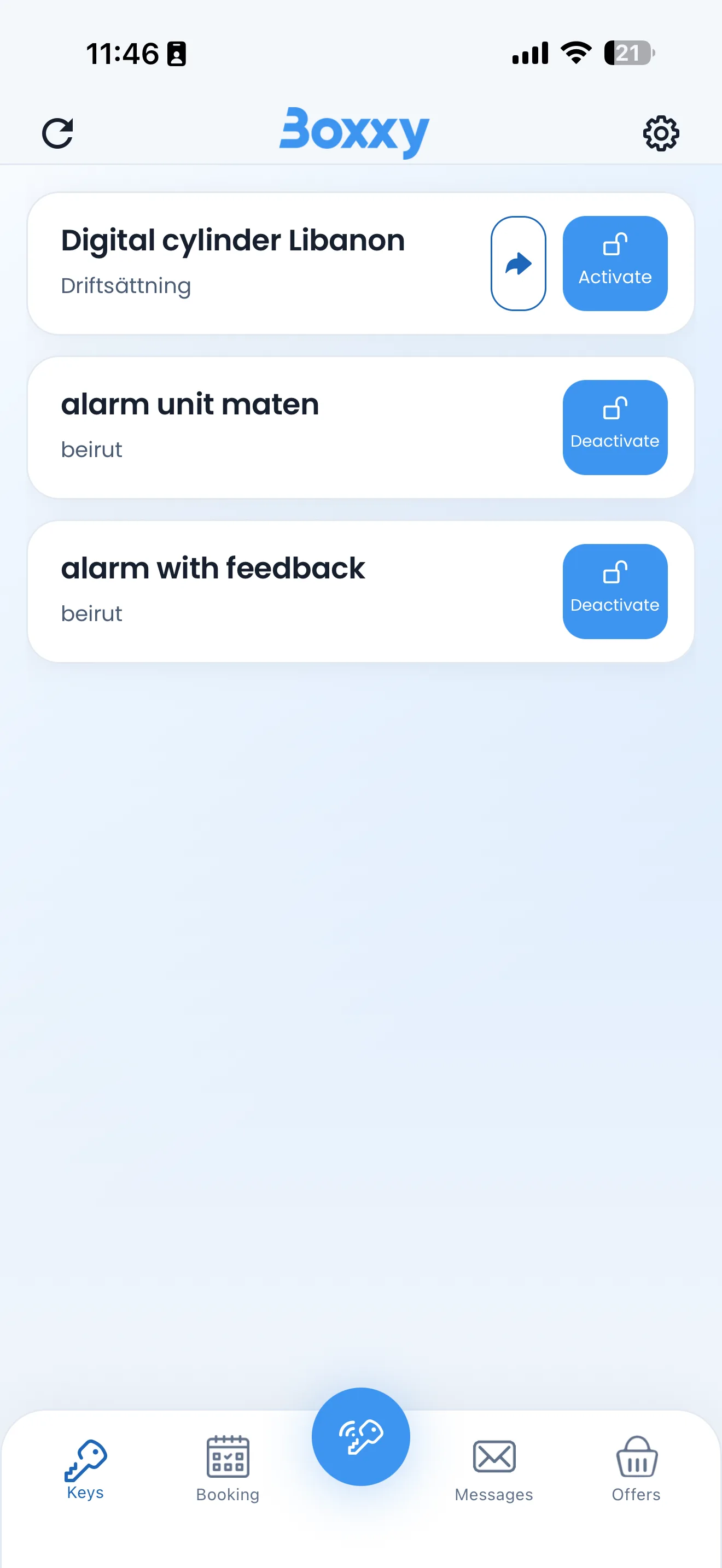Device list in the light theme