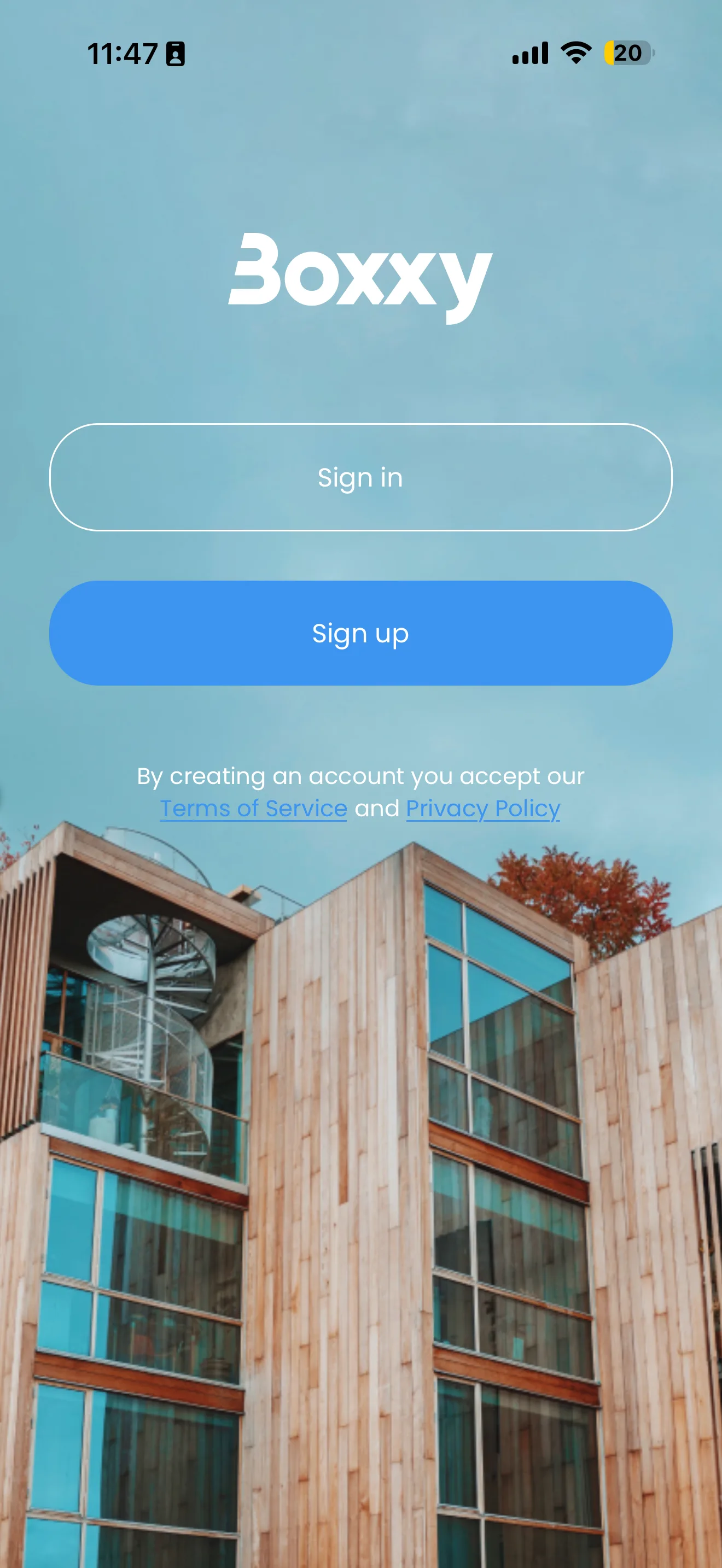 Sign-in screen