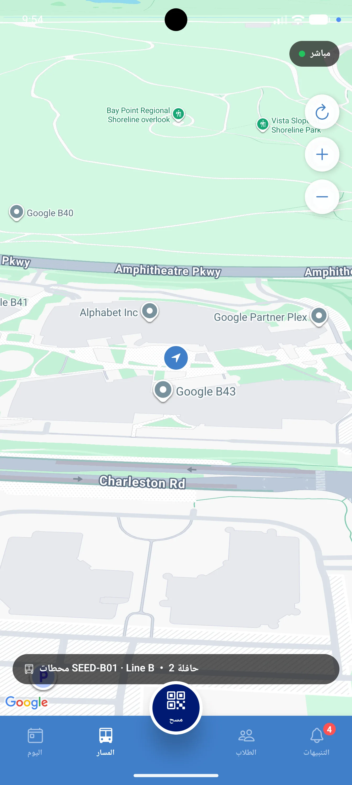 Live map view