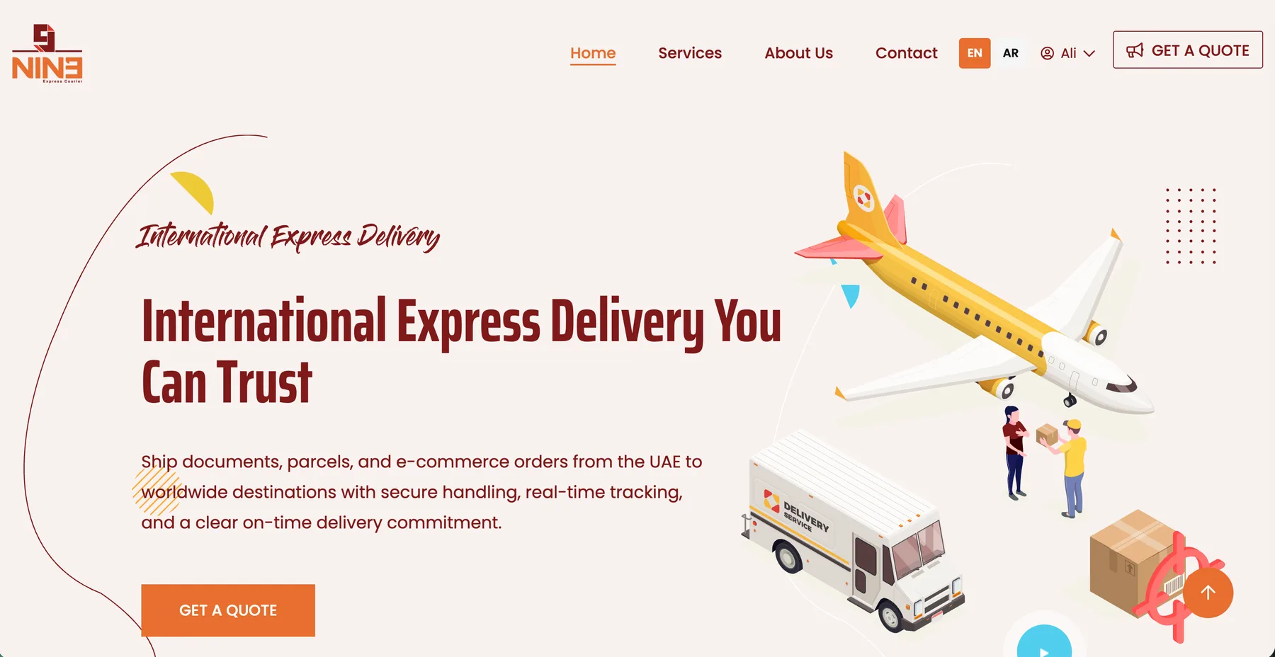 Courier service website