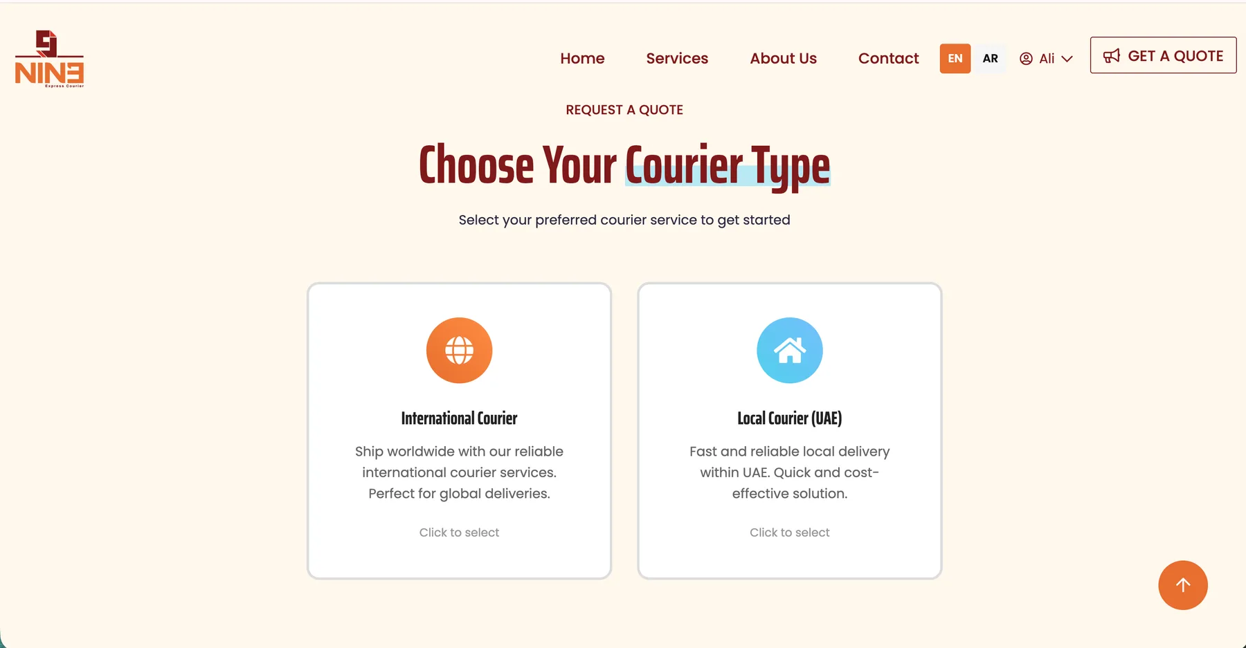 Courier service selection